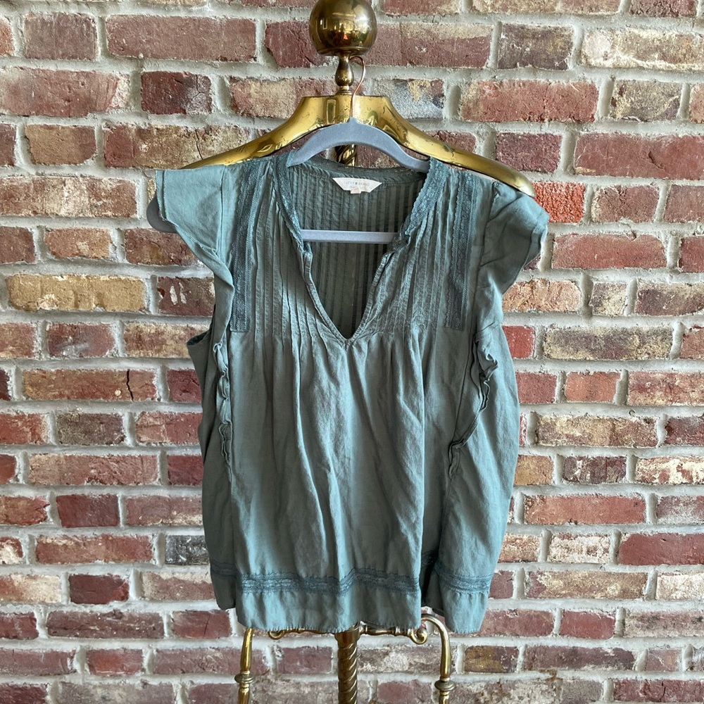 Lucky Brand Pintuck V-Neck Blouse